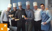 PwC Atlantic Region's Movember team test out their cooking skills at a pancake breakfast