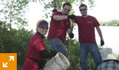 Planting trees at Heritage Laurentien Nature Camp