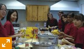 Preparing food during a Team Volunteering Day