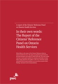 In their own words: The Report of the Citizens' Reference Panel on Ontario Health Services
