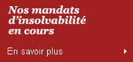 Nos mandats d’insolvabilité en cours