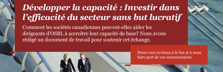 Développer la capacité: Investir dans l'efficacité du secteur sans but lucratif