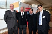 Ricardo Hetz, Gerente de Contraloría de CMPC; Alejandro Dumay, Abogado; Jorge Araya, Gerente de Administración y Finanzas de CMPC junto a Germán Campos, Socio Asesoría Legal y Tributaria, PwC Chile.