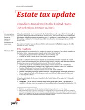 Estate tax update: Canadians transferred to the United States (Revised edition, February 12, 2013)
