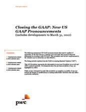 2012-04-02 Closing the GAAP:  New US GAAP Pronouncements (includes developments to March 31, 2012)