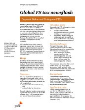 Global FS tax newsflash: Proposed Italian and Portuguese FTTs