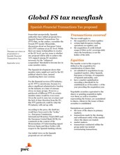 Global FS tax newsflash: Spanish Financial Transactions Tax proposed