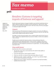 Tax memo: Retailers: Customs is targeting imports of footwear and apparel  (Memo No. 2012-25)