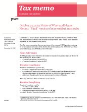 Tax memo: October 24, 2012 Notice of Ways and Means Motion: “Final” version of non-resident trust rules (Memo No. 2012-50)