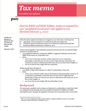 Tax memo: Alert for RRSP and RRIF holders: Action is required if a new “prohibited investment” rule applies to you (Revised February 3, 2012) (Memo No.: 2012-03)
