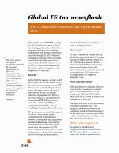 Global FS tax newsflash: The EU financial transactions tax — unprecedented steps