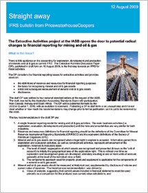 IFRS bulletin: Straight away: The extractives activities project in the IASB