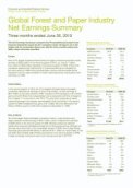 Global Forest and Paper Industry: Net Earnings Summary — Three months ended 30 June 2010