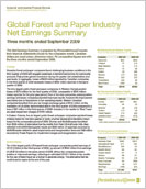 Global Forest and Paper Industry: Net Earnings Summary — Three months ended September 30th, 2009