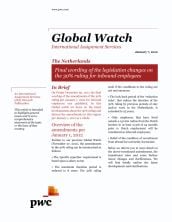 Global Watch: Netherlands - Final wording of the legislation changes on the 30% ruling for inbound employees