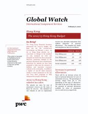 Global Watch: Hong Kong - The 2012/13 Hong Kong Budget