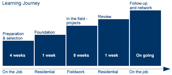Ulysses leadership programme structure chart: Learning journey