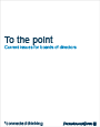 To the point: Current issues for boards of directors