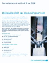 Distressed debt tax accounting services