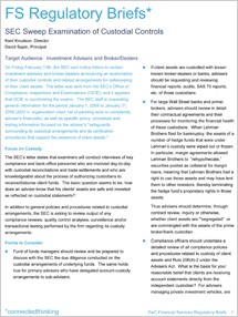 SEC sweep examination of custodial controls
