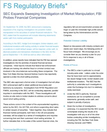 Expansion of the SEC investigation of market manipulation and FBI probe into financial companies