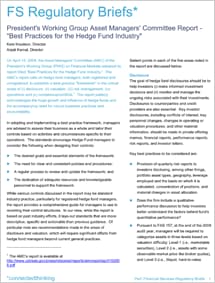 Best practices for the hedge fund industry