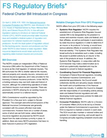 Federal charter bill introduced in Congress