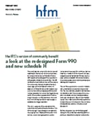 A look at the redesigned Form 990 and new schedule H