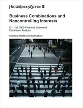 Business combinations and noncontrolling interests:  Q1 - Q3 2009 financial statement disclosure analysis