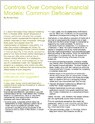 Controls over complex financial models: Common deficiencies