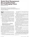 Model risk management: Key considerations for challenging times