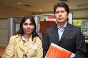 Evelyn Correa, Administrativa de Recursos Humanos Teletón y Guillermo Neileo, Departamento de Contabilidad Soc. Concesionaria Intermodal La Cisterna.