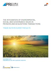 The integration of environmental, social and governance issues in mergers and acquisitions transactions
