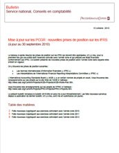 2010-10-18 Mise à jour sur les PCGR : nouvelles prises de position sur les IFRS (au 30 septembre 2010)