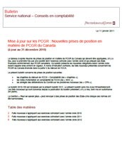 2011-01-11 Mise à jour sur les PCGR : Nouvelles prises de position sur les PCGR du Canada (à jour au 31 décembre 2010)