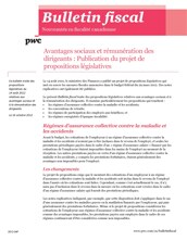 Bulletin fiscal : Avantages sociaux et rémunération des dirigeants : Publication du projet de propositions législatives (Memo No. 2012-34F)