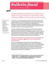 Bulletin fiscal : Mesures législatives déposées le 15 octobre 2012 : Règles sur les opérations de transfert de sociétés étrangères affiliées et sur les prêts aux actionnaires (Memo No. 2012-36F)