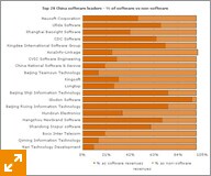 China Software top 20 as software percentage