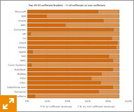 US Software top 20 as software percentage