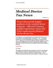 Medical Devices Tax News, December 2012