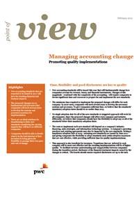 Point of view: Managing accounting change