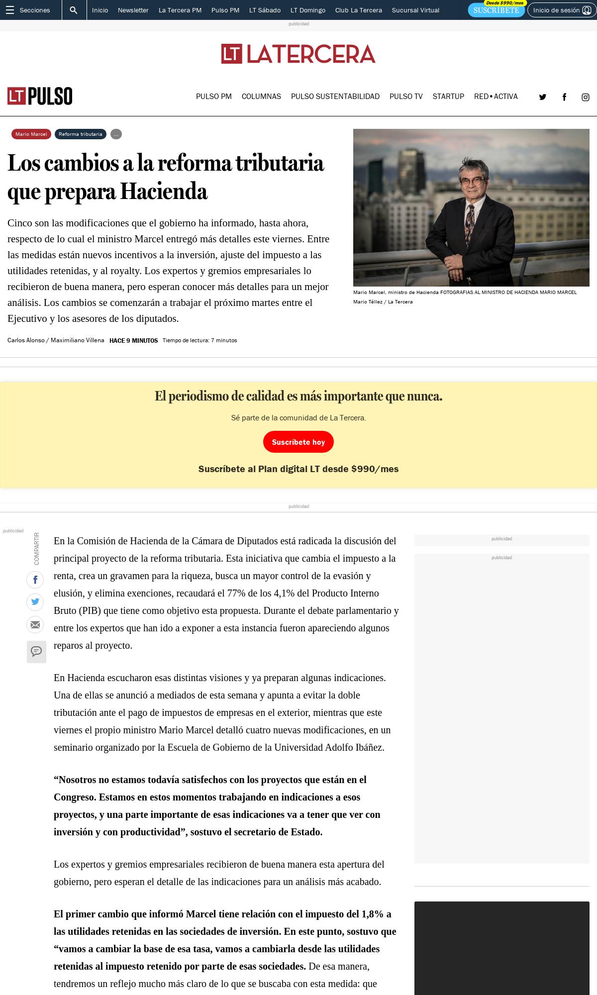 Los cambios a la reforma tributaria que prepara Hacienda