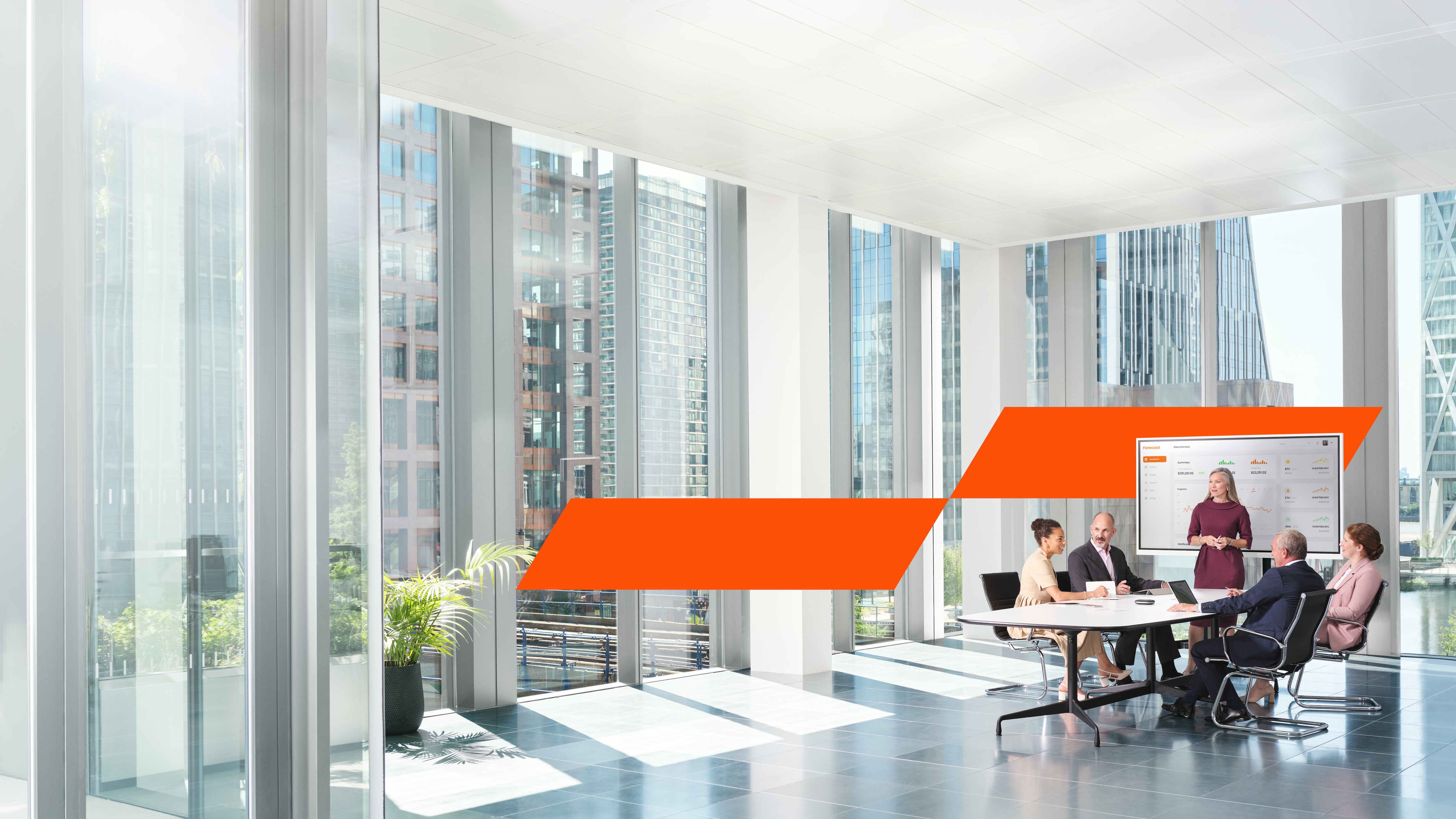 Consultants working together in a spacious room, illustrating PwC Estonia services