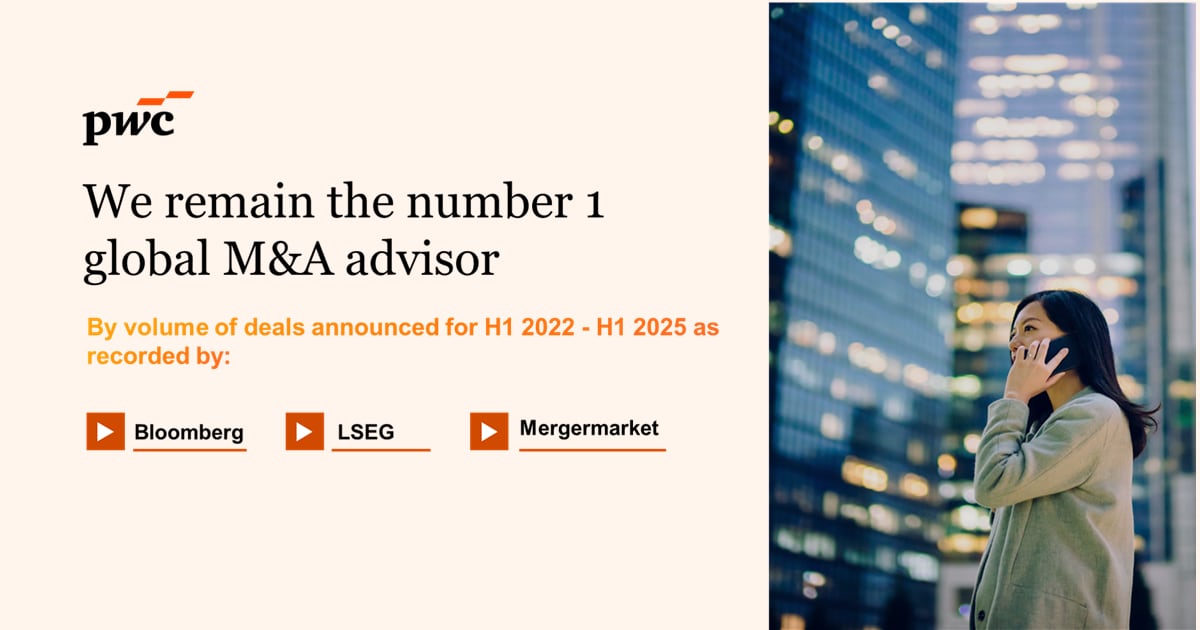 PwC is the #1 Global M&A Advisor
