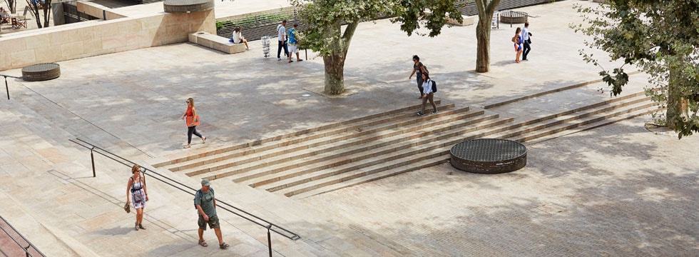 people walking outside