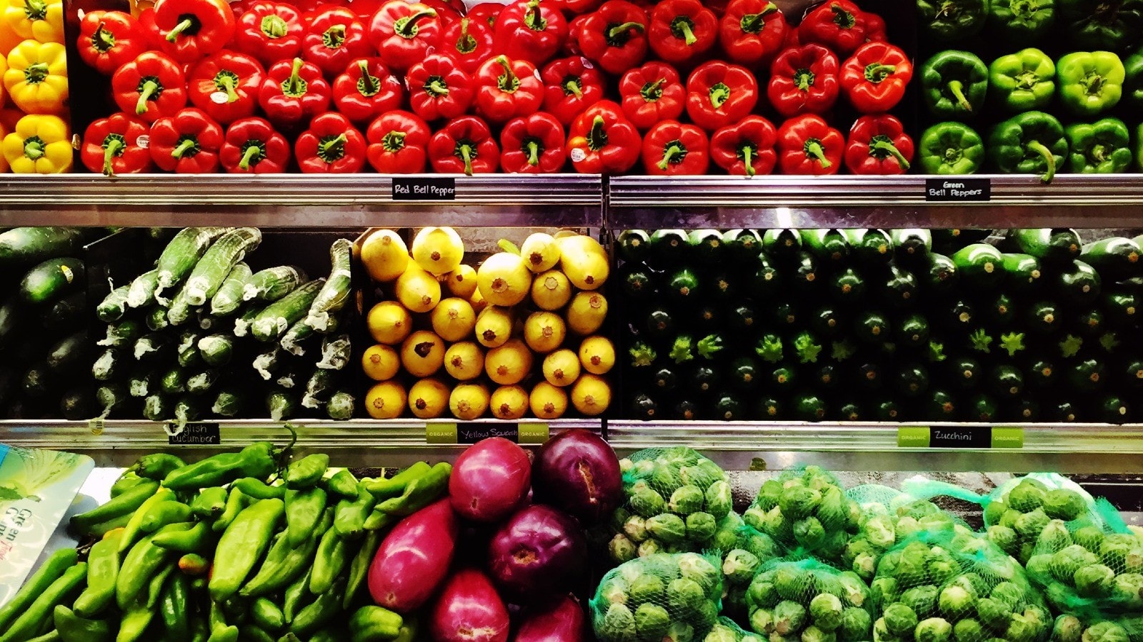 Vegetable isle in a grocery
