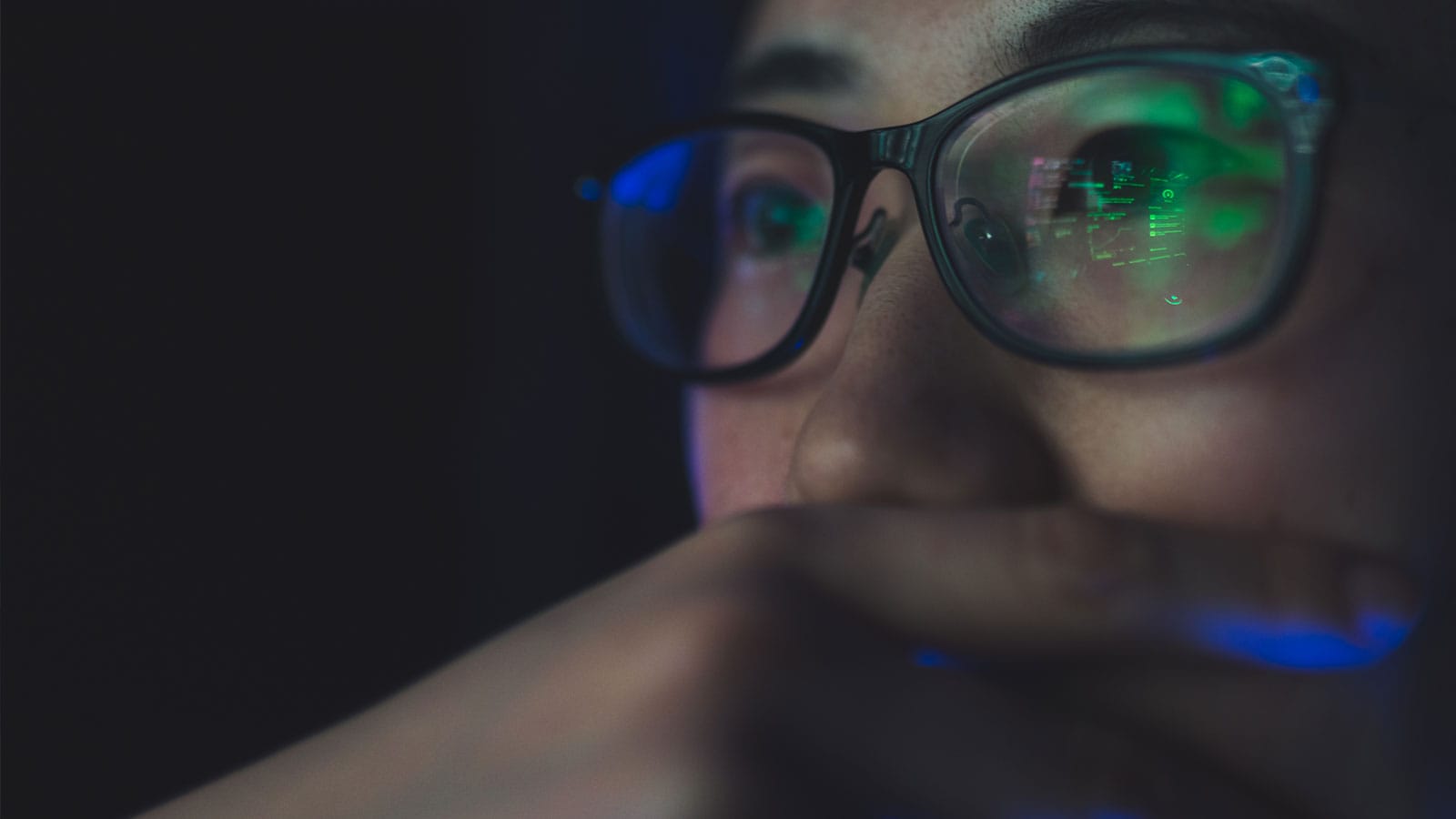 Woman wearing glasses.