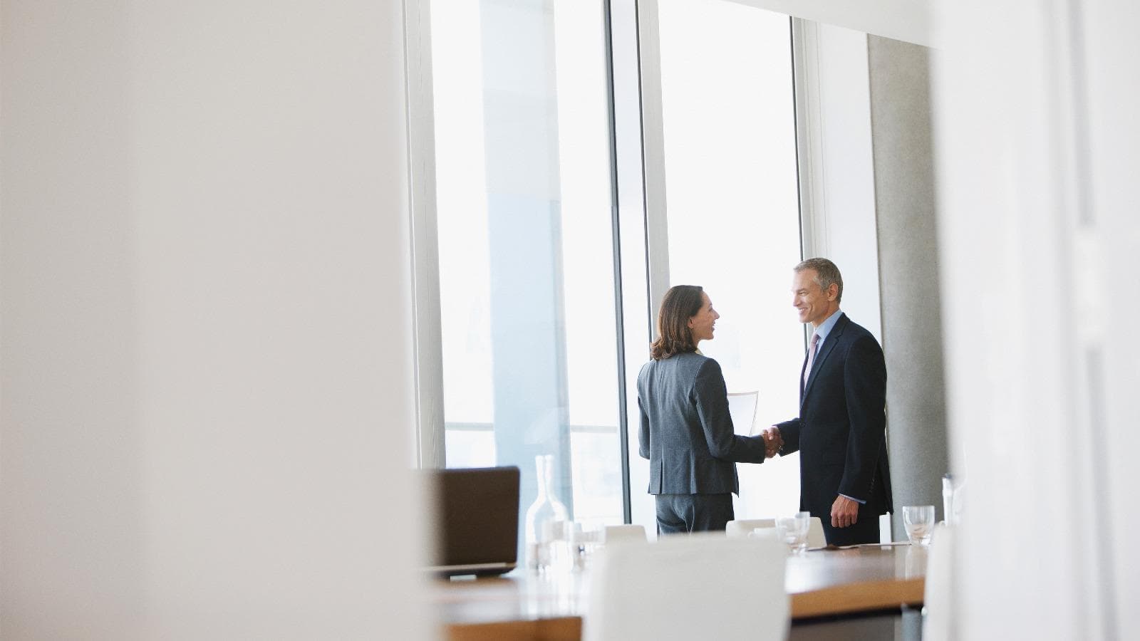 Two colleagues shaking hands