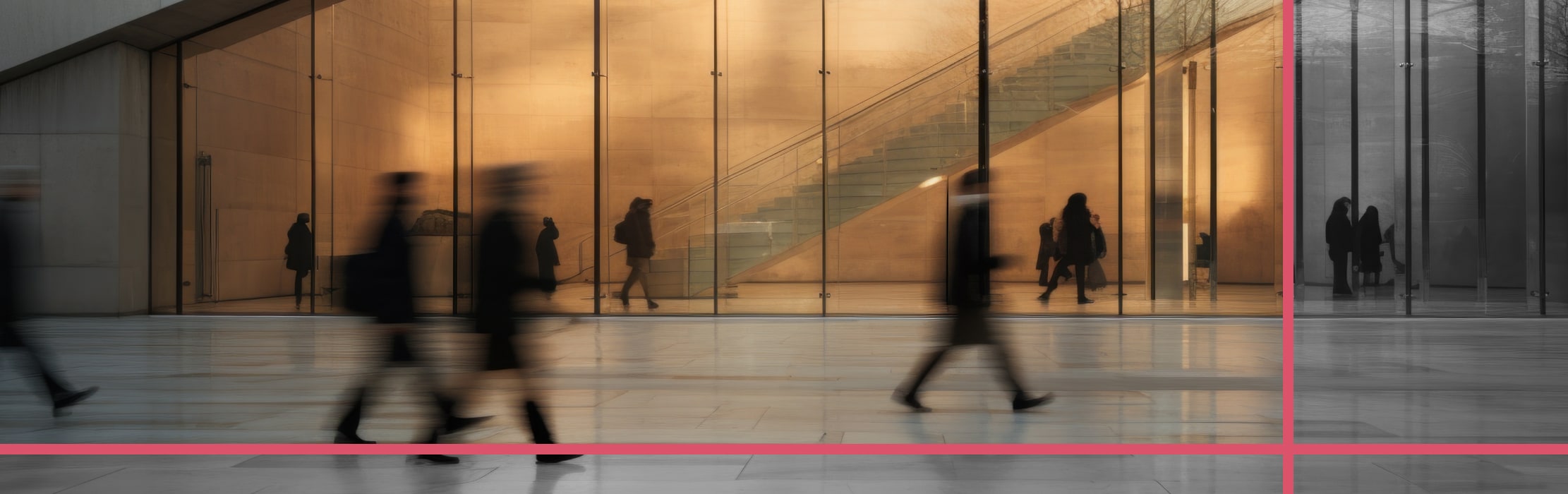 Blury people walking