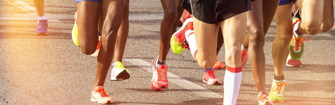 Marathon runners running